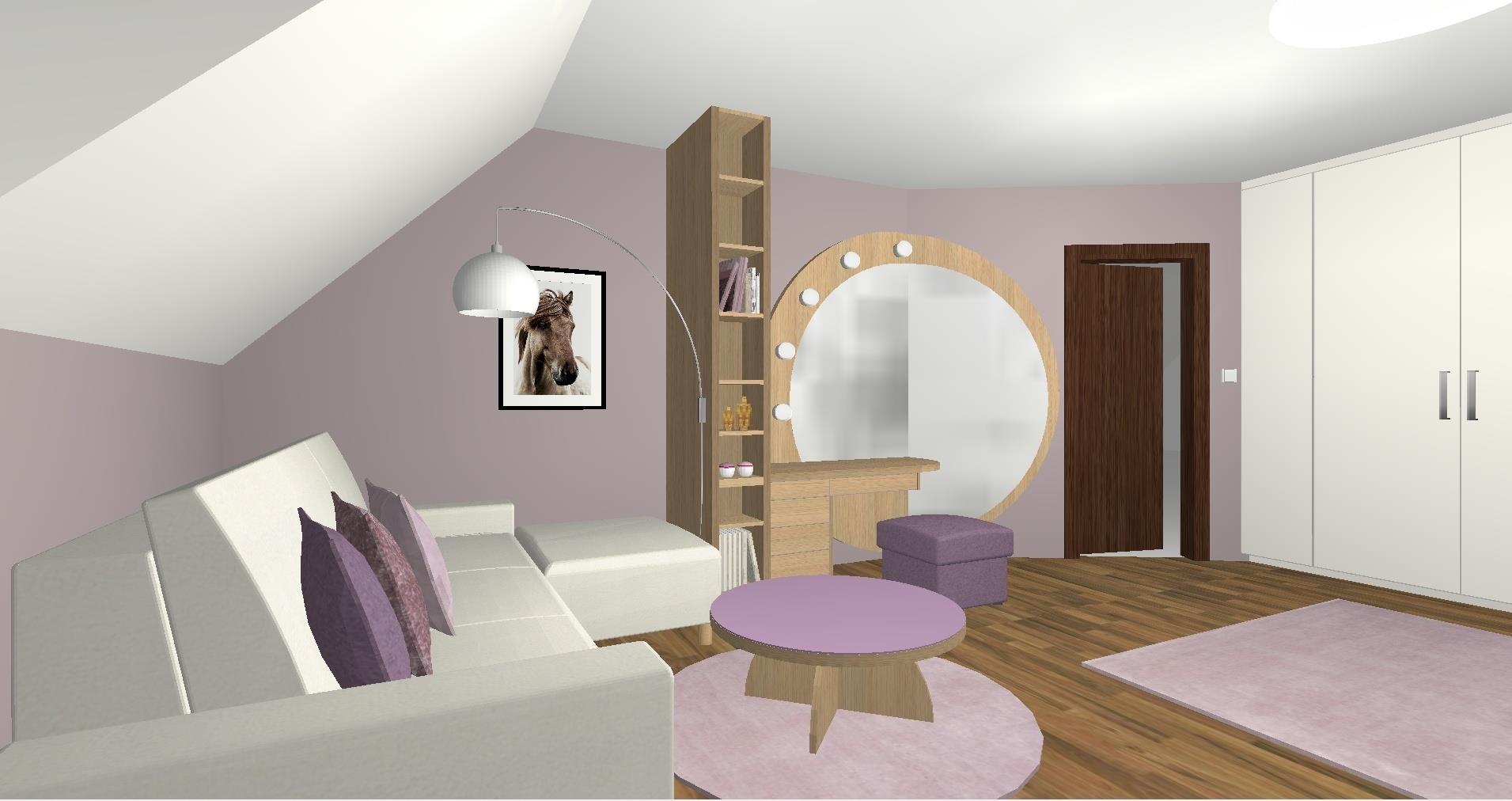 Rodinný dům Horní Bezděkov Úzká II – 3D návrh  Dívčího pokoje